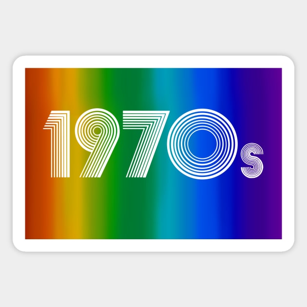 Rainbow Pride 1970s Retro Disco Font Magnet by Art by Deborah Camp